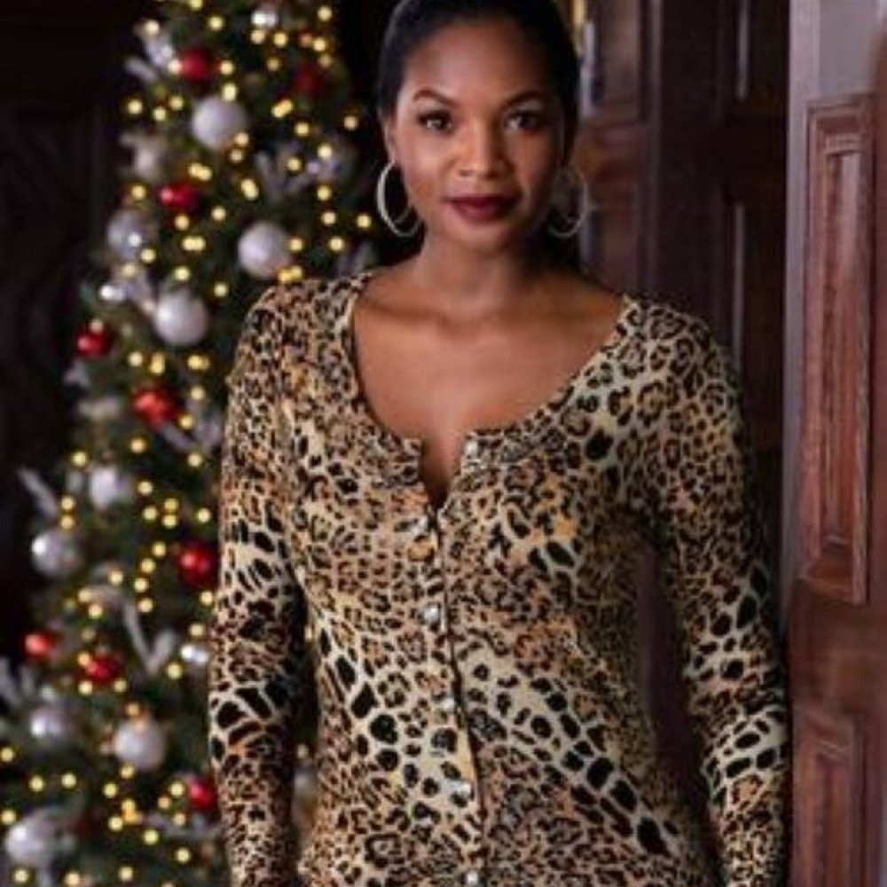 BOSTON PROPER RHINESTONE LEOPARD BUTTON UP CARDIGAN SIZE: XS